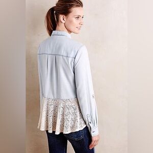 Anthropologie HOLDING HORSES Chambray Long Sleeve